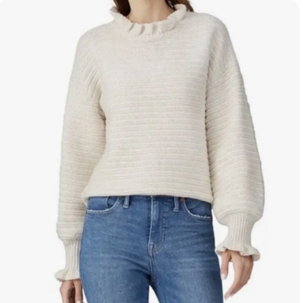 NWOT Madewell Ruffle-Neck Pullover Sweater Size S